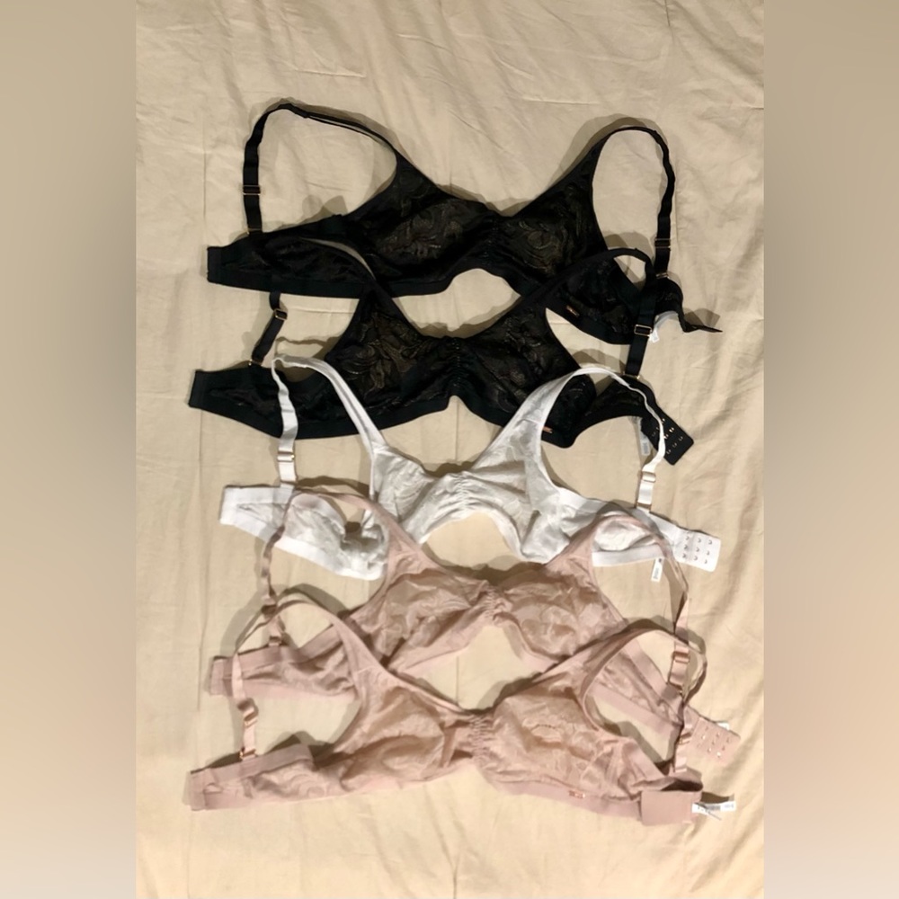 Le Mystere Womens Modern Classics Wireless Bralette Bra Lot Bundle 36DD/E